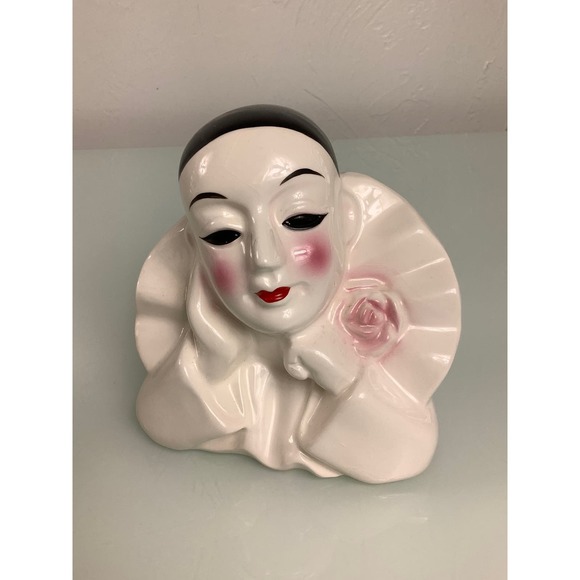 Vintage Pierrot Harlequin Clown Black & White Ceramic figures * - Picture 4 of 12